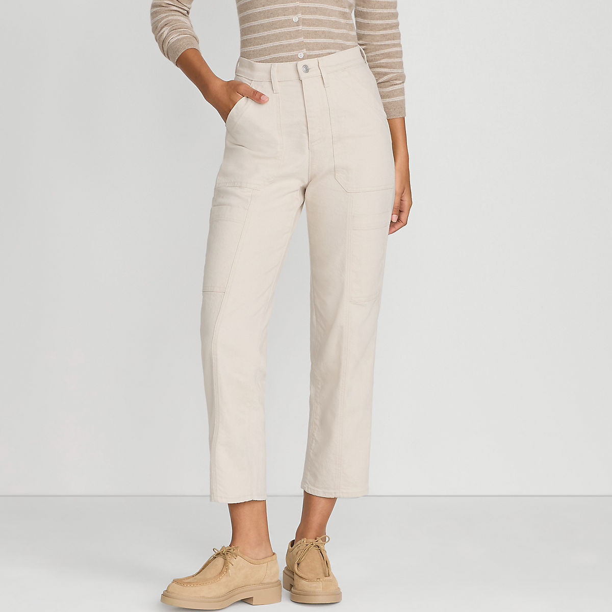 Women's Denim High Rise Utility Cargo Ankle Jeans | Lands' End (US)