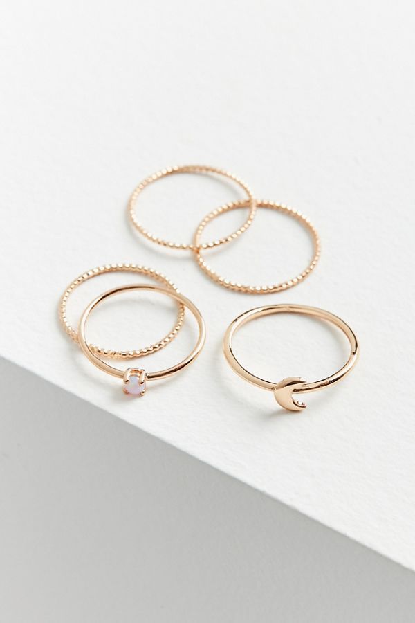 Opal Moon Ring Set | Urban Outfitters (US and RoW)