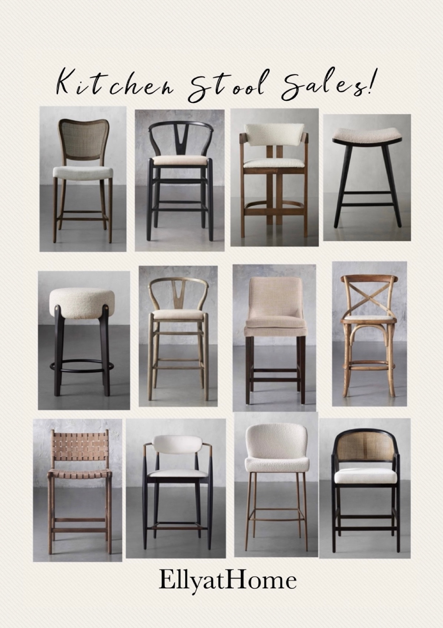 Kitchen counter stools on sale at Arhaus. Shop neutrals, wood, black, upholstered, backless, stools for a kitchen, dining space Refresh. Furniture sales. Classic, modern traditional, organic modern, modern organic, transitional, chic home style. Fall kitchen update  

#LTKhome #LTKsalealert