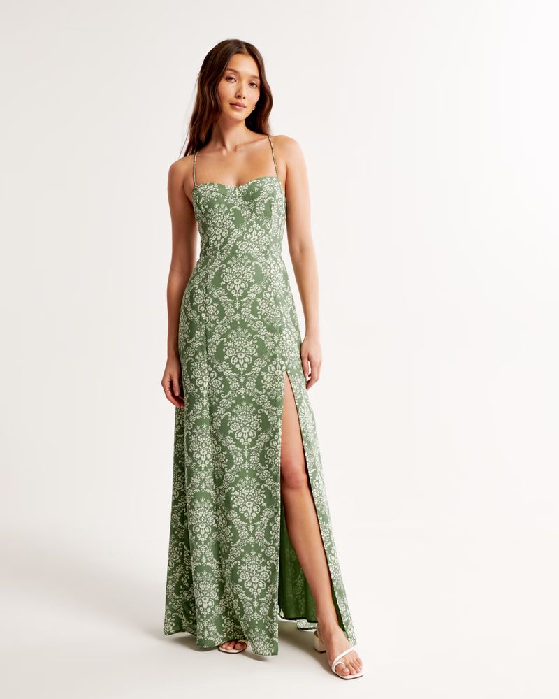 Women's The A&F Camille Tie-Back Gown | Women's Dresses & Jumpsuits | Abercrombie.com | Abercrombie & Fitch (US)