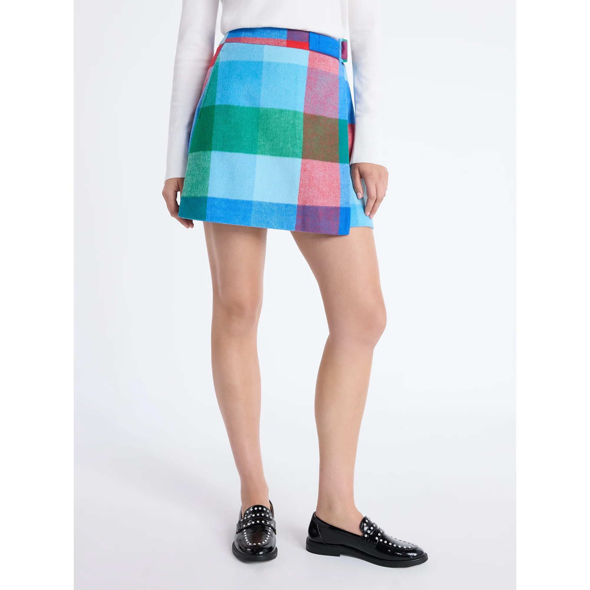 Free Assembly Women's Faux Wrap Front Mini Skirt, Sizes 0-20 | Walmart (US)