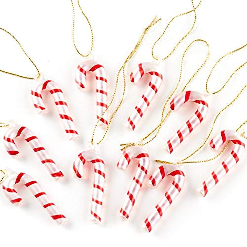 Package of 20 Pieces Glass Candy Cane Ornaments for Christmas Holiday Decorations and Crafting | Amazon (US)