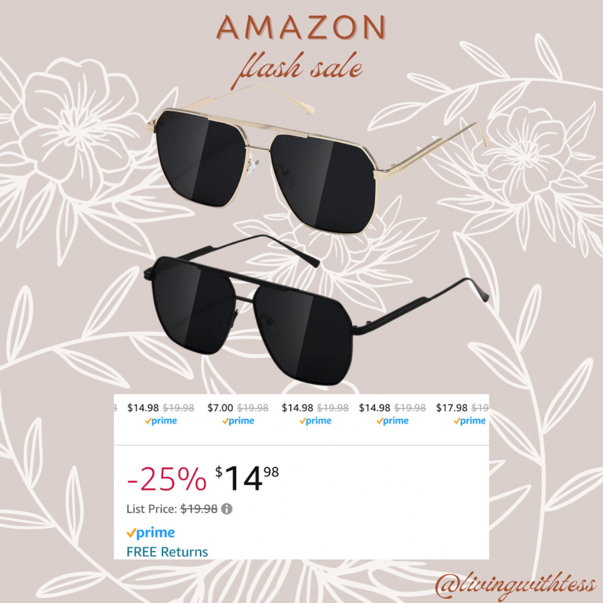 We love a good sale in sunglasses on Amazon. 🙌🏼

#LTKxPrime #LTKGiftGuide #LTKsalealert