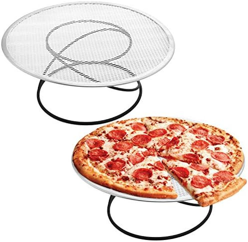 MyGift Modern Black Metal Wire Tabletop Pizza Tray Holder with Spiral Design, Pizza Box Riser Servin | Amazon (US)