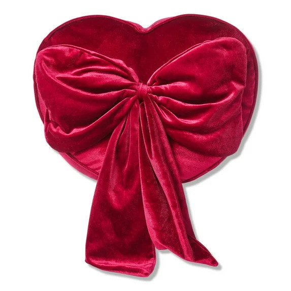 Heart-Shaped Decorative Pillow, Red, 14", Valentine's Day by Way To Celebrate | Walmart (US)