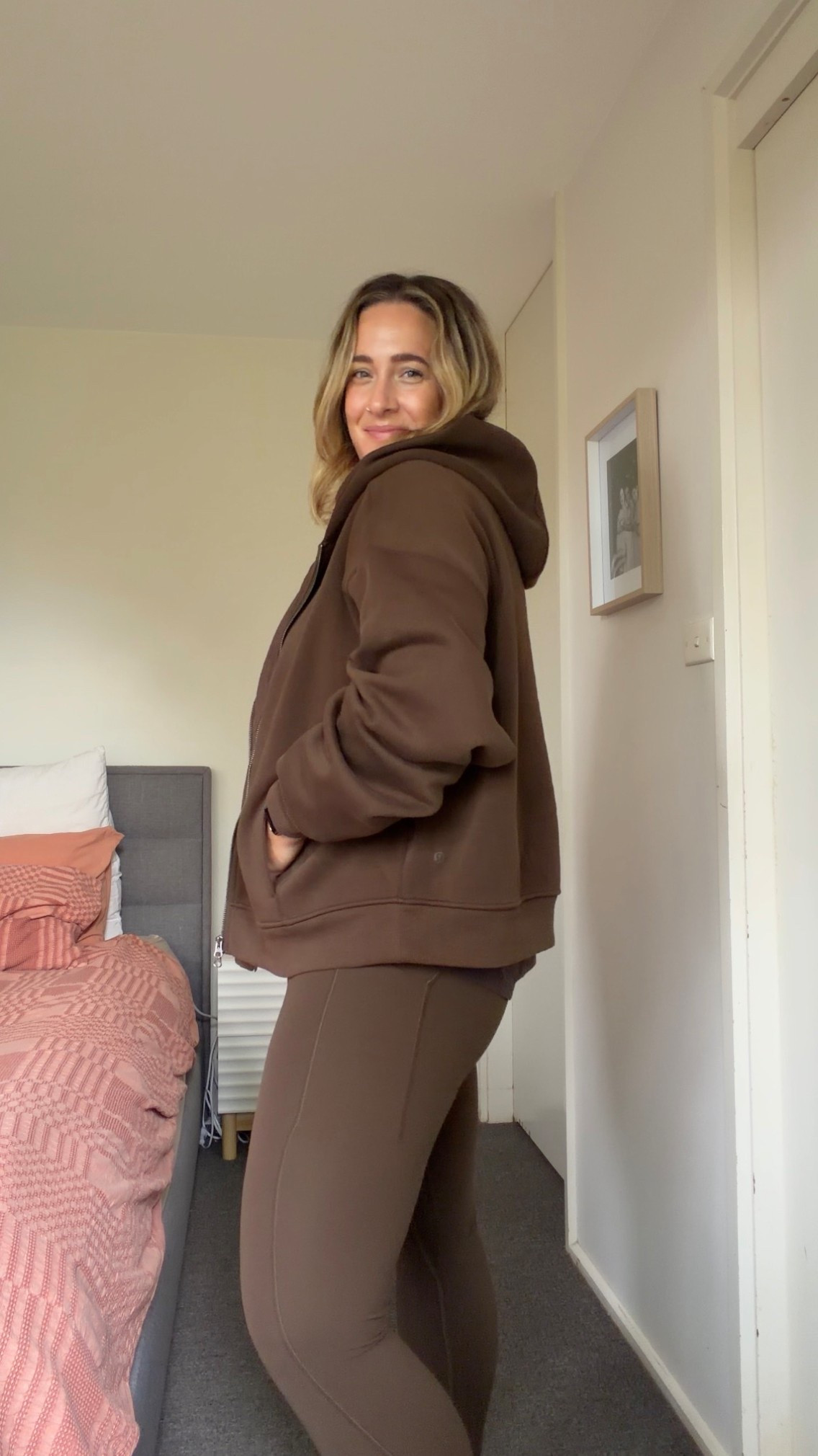 Weekend sports mum comfort: activated. Loving this tonal moment from lululemon 🤎

Leggings: size US10
Top: size US12
Sports bra: size XL
Hoodie: size XL 

#lululemonxltk AD #activewear

#LTKfitness #LTKwinter #LTKmidsize