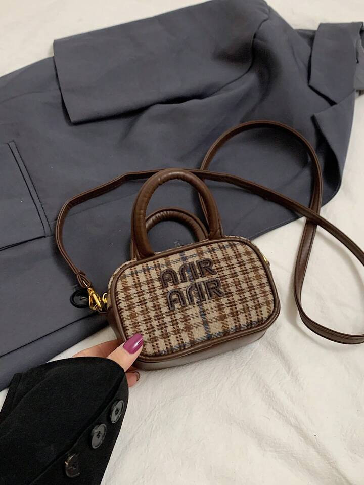 Mini Leinwand Bowlingtasche, Vintage Stil Handtasche, Hauptsächlich Zum Aufhängen Von Dekorationen Verwendet, Geringer Praktischer Nutzen Aufgrund Kleiner Kapazität | SHEIN