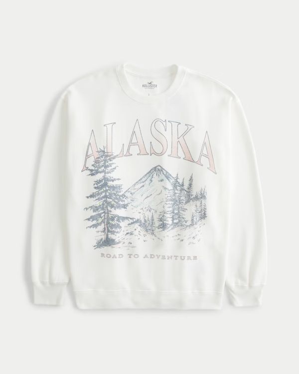 Oversized Alaska Graphic Crew Sweatshirt | Hollister (US)