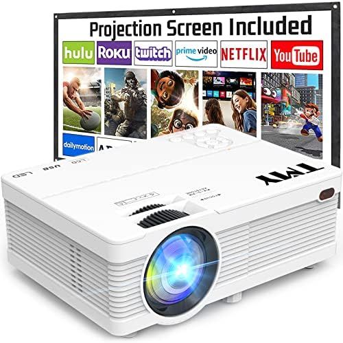 TMY Projector 7500 Lumens with 100 Inch Projector Screen, 1080P Full HD Supported Video Projector, M | Amazon (US)