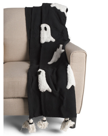 Handmade Tufted Ghosts Tassel Throw | TJ Maxx