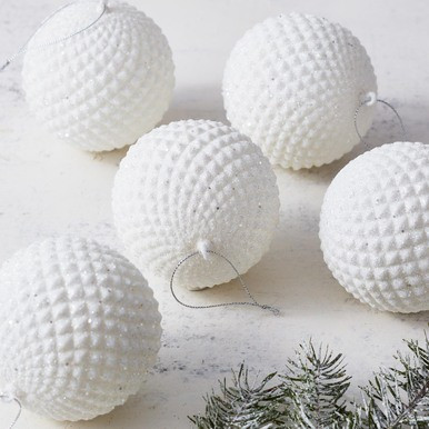 Glitter Ornament - Set Of 5 | Zgallerie | Z Gallerie