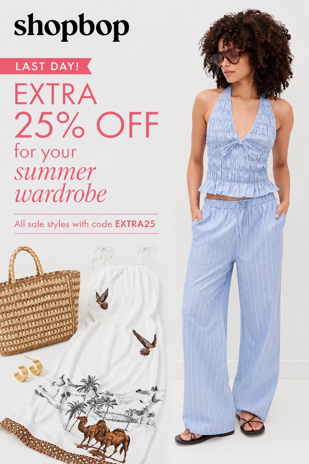 Last day to save! ☀️ Shopbop is offering an extra 25% off sale styles with code EXTRA25.

The perfect excuse to stock up on summer dresses, matching sets, accessories, and vacation-ready favorites before they're gone.✨
@Shopbop

#LTKSaleAlert #LTKootd