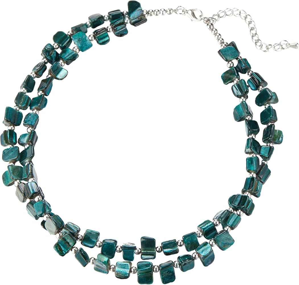 BULINLIN Boho Layered Shell Beaded Necklaces Handmade Colored Bead Choker Necklace Holiday Style ... | Amazon (US)