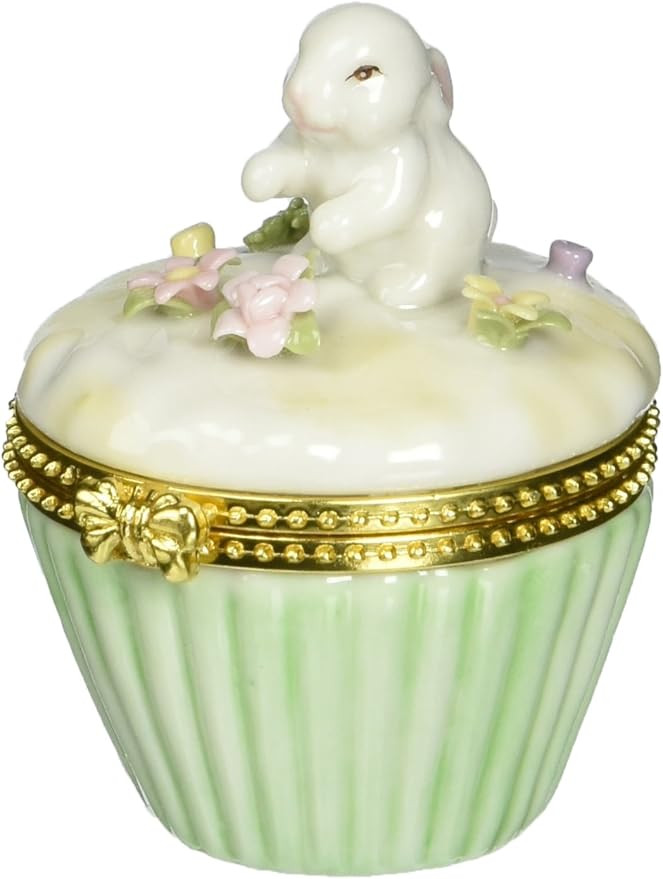 Cosmos 10591 Fine Porcelain Bunny Hinged Box, 2-3/4-Inch, White | Amazon (US)