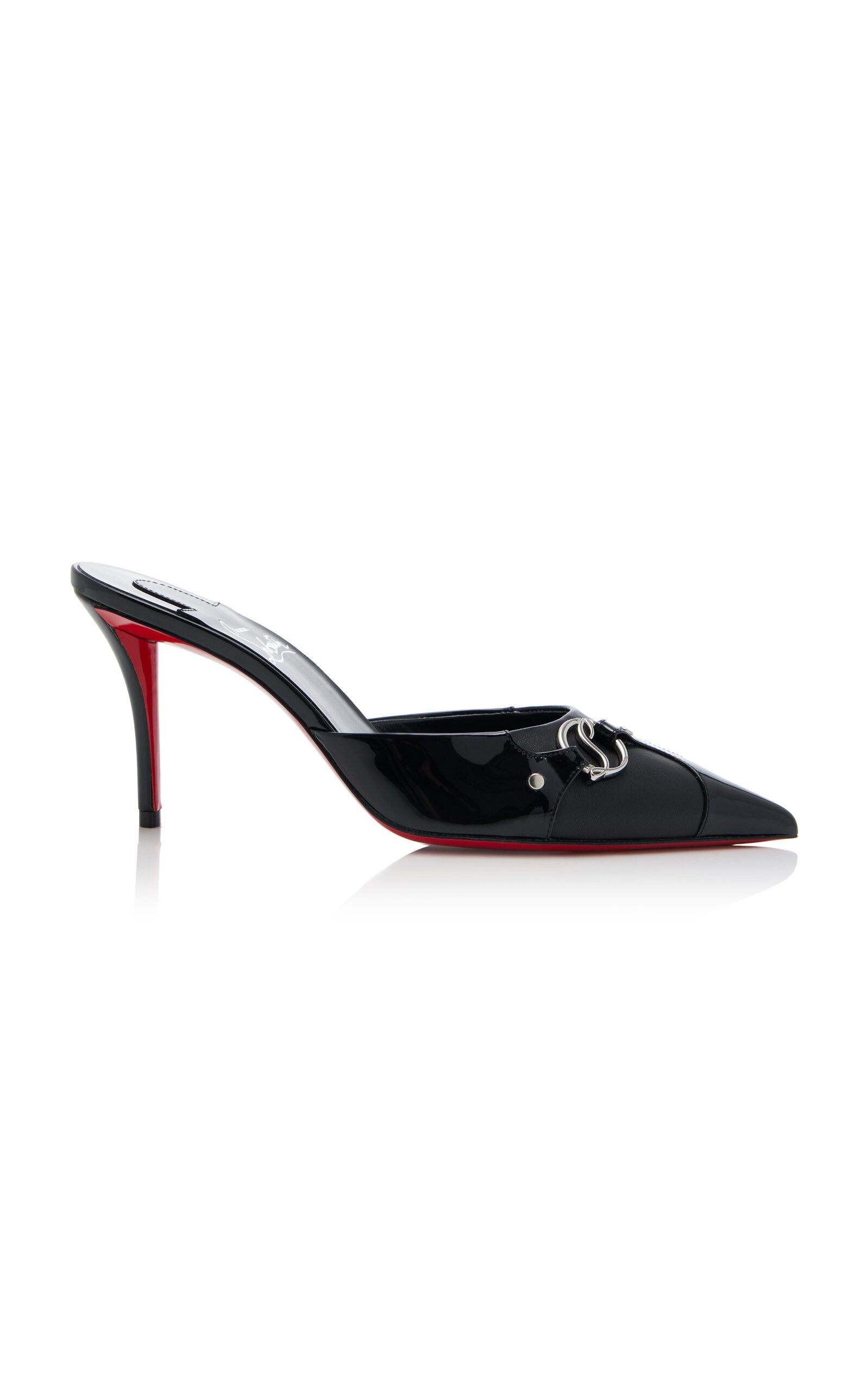 Christian Louboutin - CL in 90s 80mm Patent Leather Mules - Black - IT 38.5 - Moda Operandi | Moda Operandi (Global)