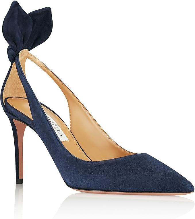 Amazon.com: Aquazzura Bow Tie Pump 85, Midnight Blue, 5 : Luxury Stores | Amazon (US)