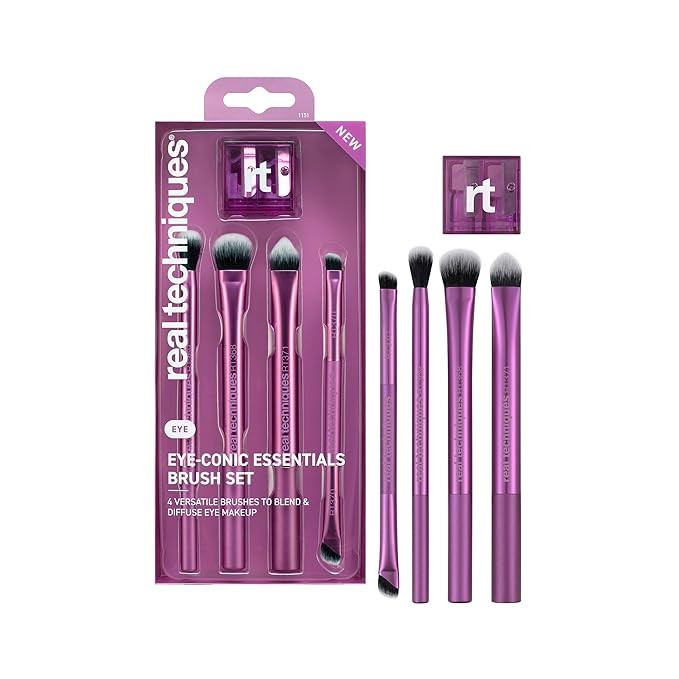 Real Techniques Eye-Conic Essentials Makeup Brush Set, 5 Piece Eyeshadow, Blending & Liner Brush ... | Amazon (US)