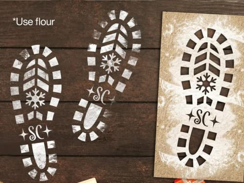 Christmas Stencils for Santa Footprints for Floor, Santa Claus Boot Prints and Elf Stencils Templ... | Amazon (US)