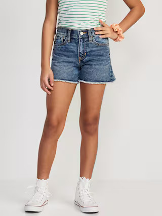 High-Waisted Frayed-Hem Jean Shorts for Girls | Old Navy (US)