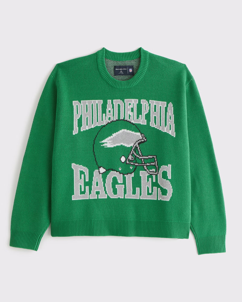 Abercrombie & Fitch Men's Philadelphia Eagles Crew Sweater in Green-Eagles - Size XXXL TALL | Abercrombie & Fitch (US)
