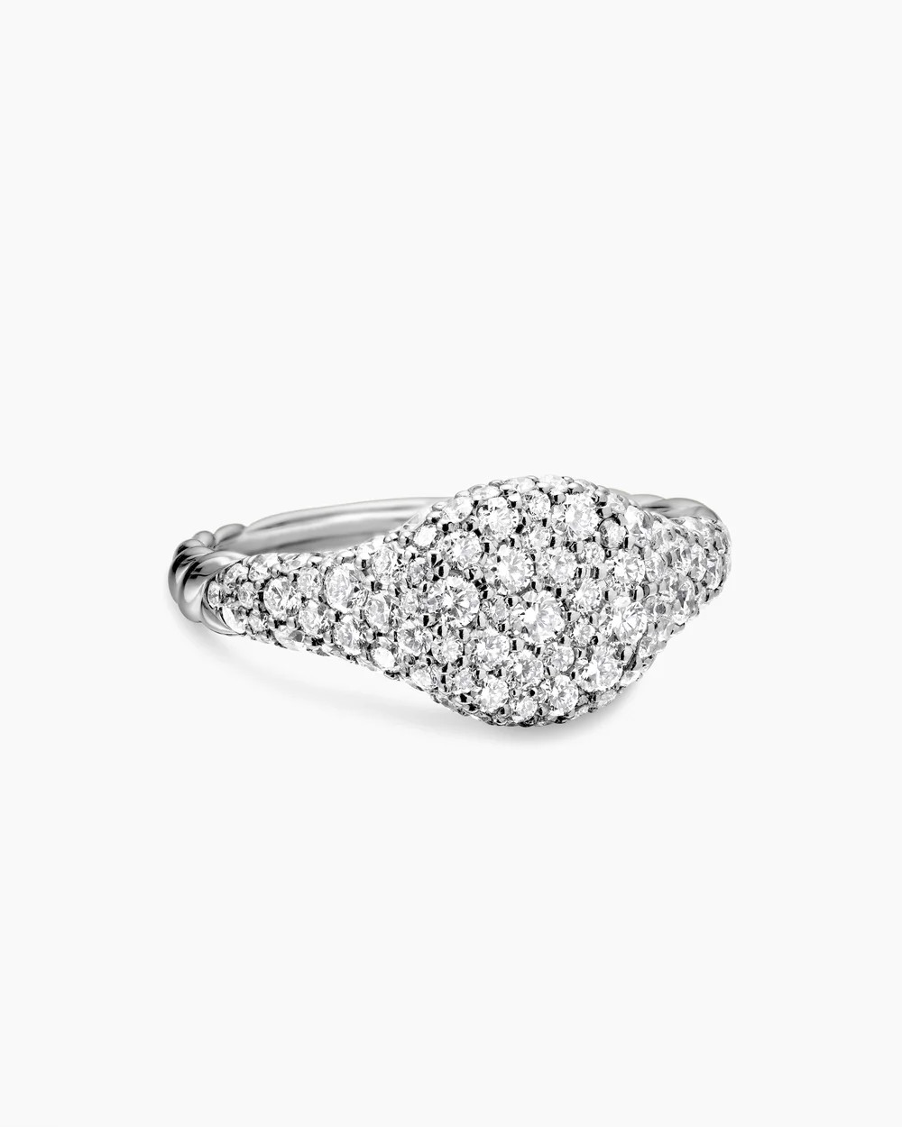 David Yurman | Petite Pav\u00e9 Pinky Ring in 18K Yellow Gold, 7mm | David Yurman