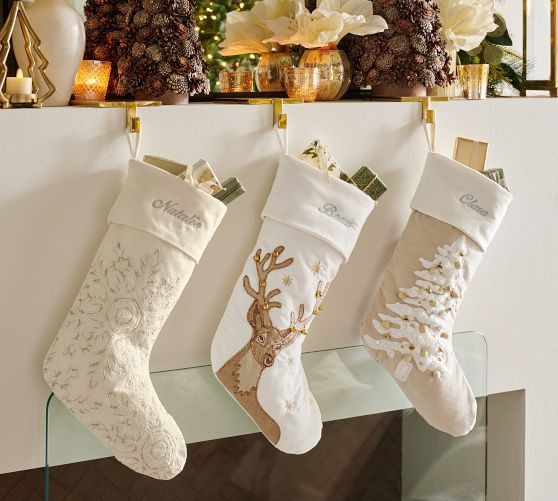 Embellished Velvet Stockings | Pottery Barn (US)