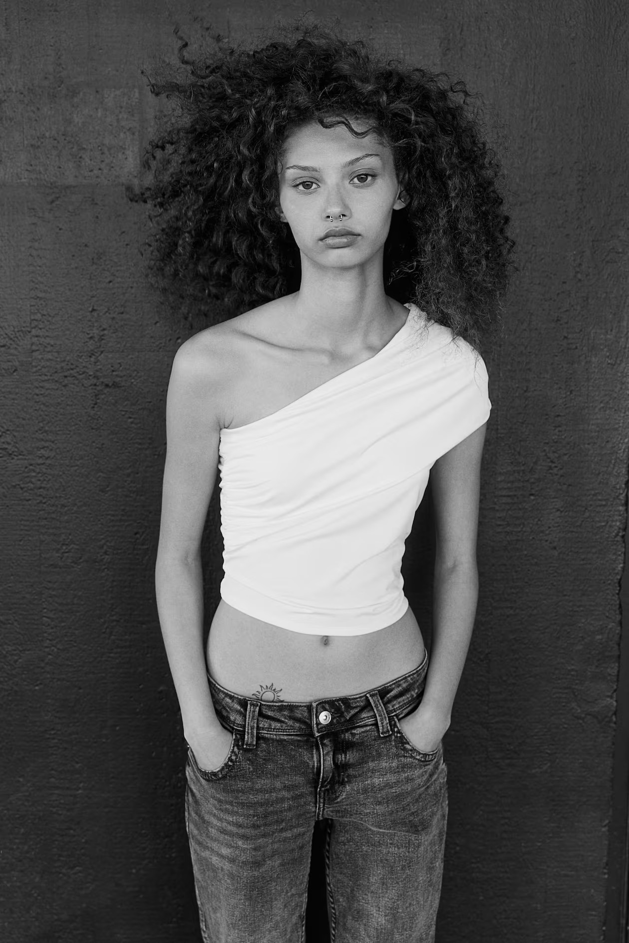 One-Shoulder Top with Foldover Edge | H&M (US + CA)