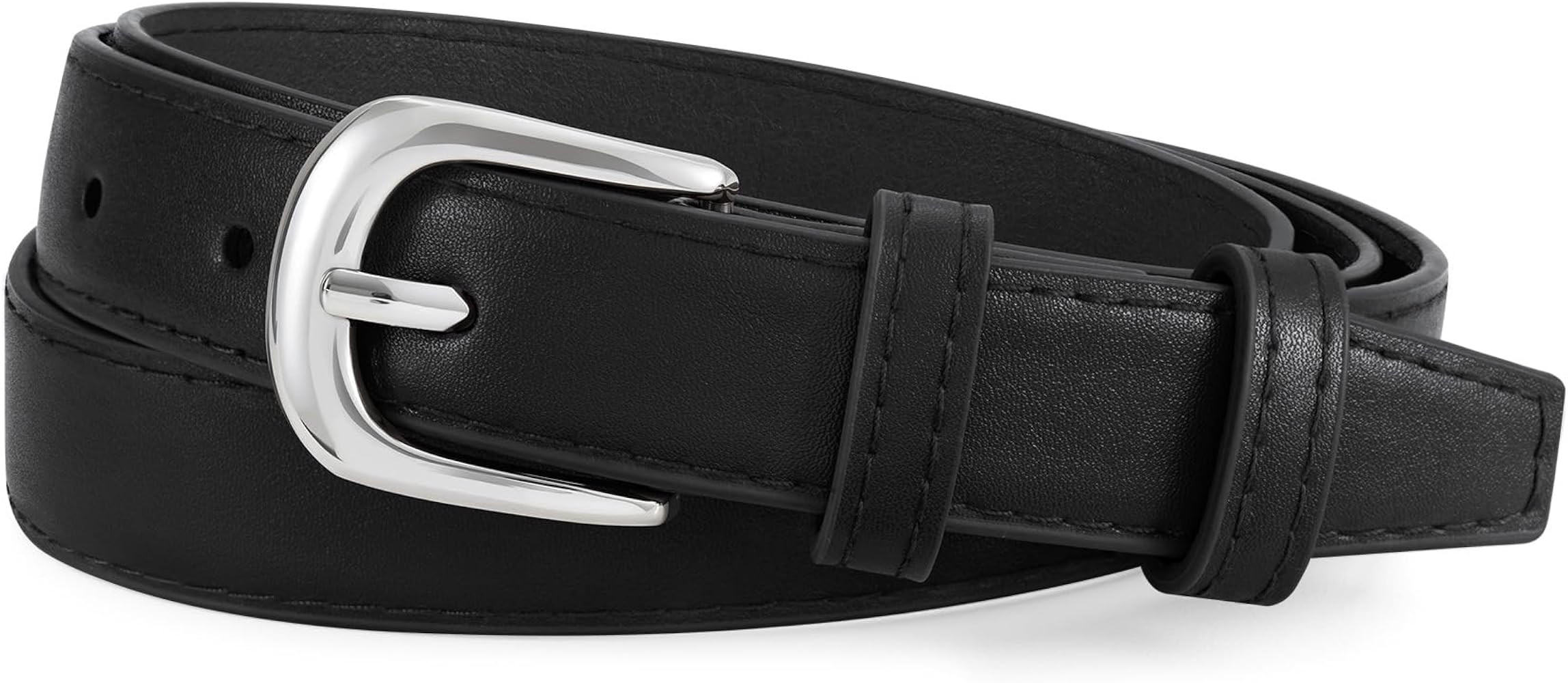 XZQTIVE Casual Leather Thin Belt for Women Fashion Ladies Waist Dress Belt for Jeans Pants with S... | Amazon (US)