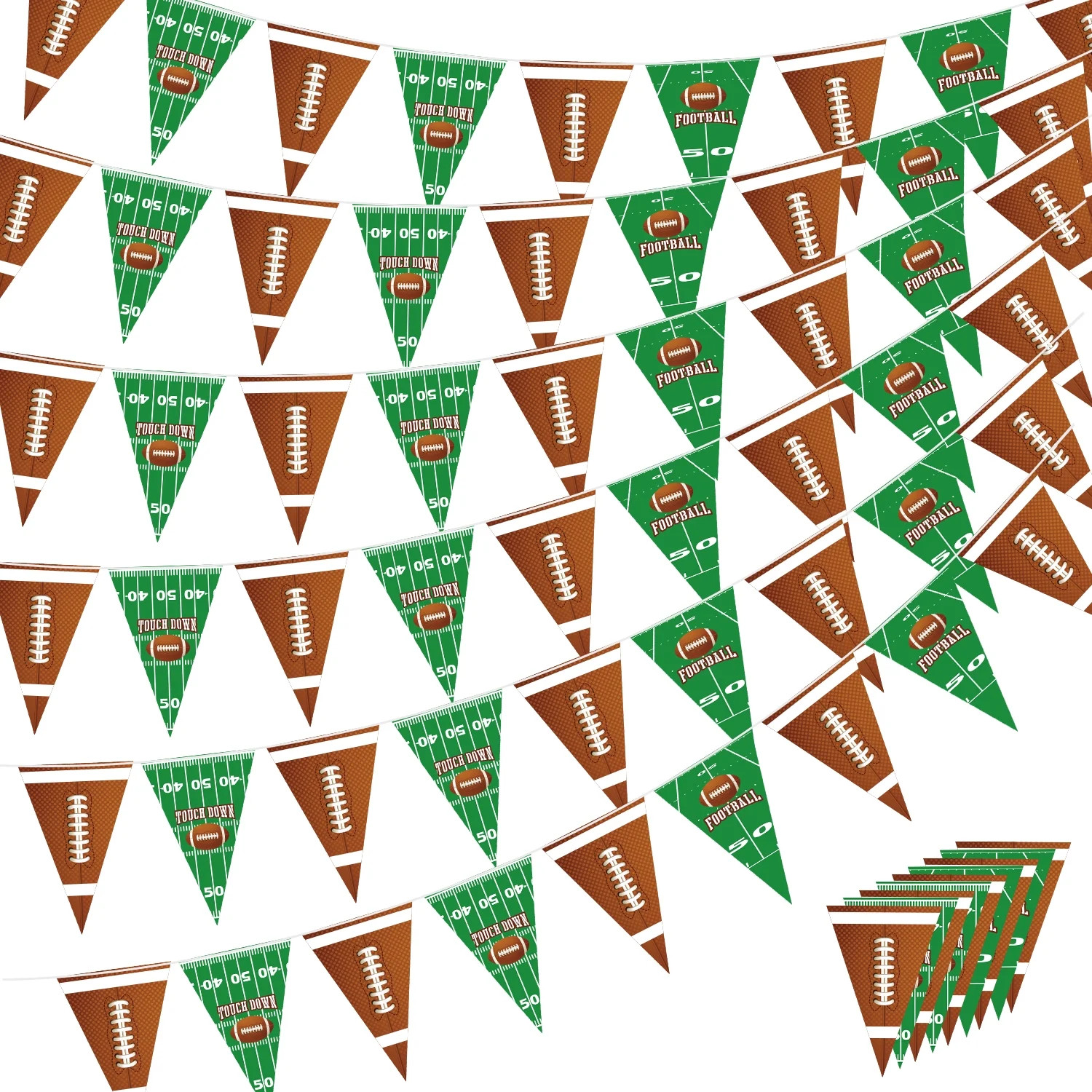 6 Pack Football Banner Decoration Party - Football Theme Triangle Flags Banner for Football Birth... | Walmart (US)