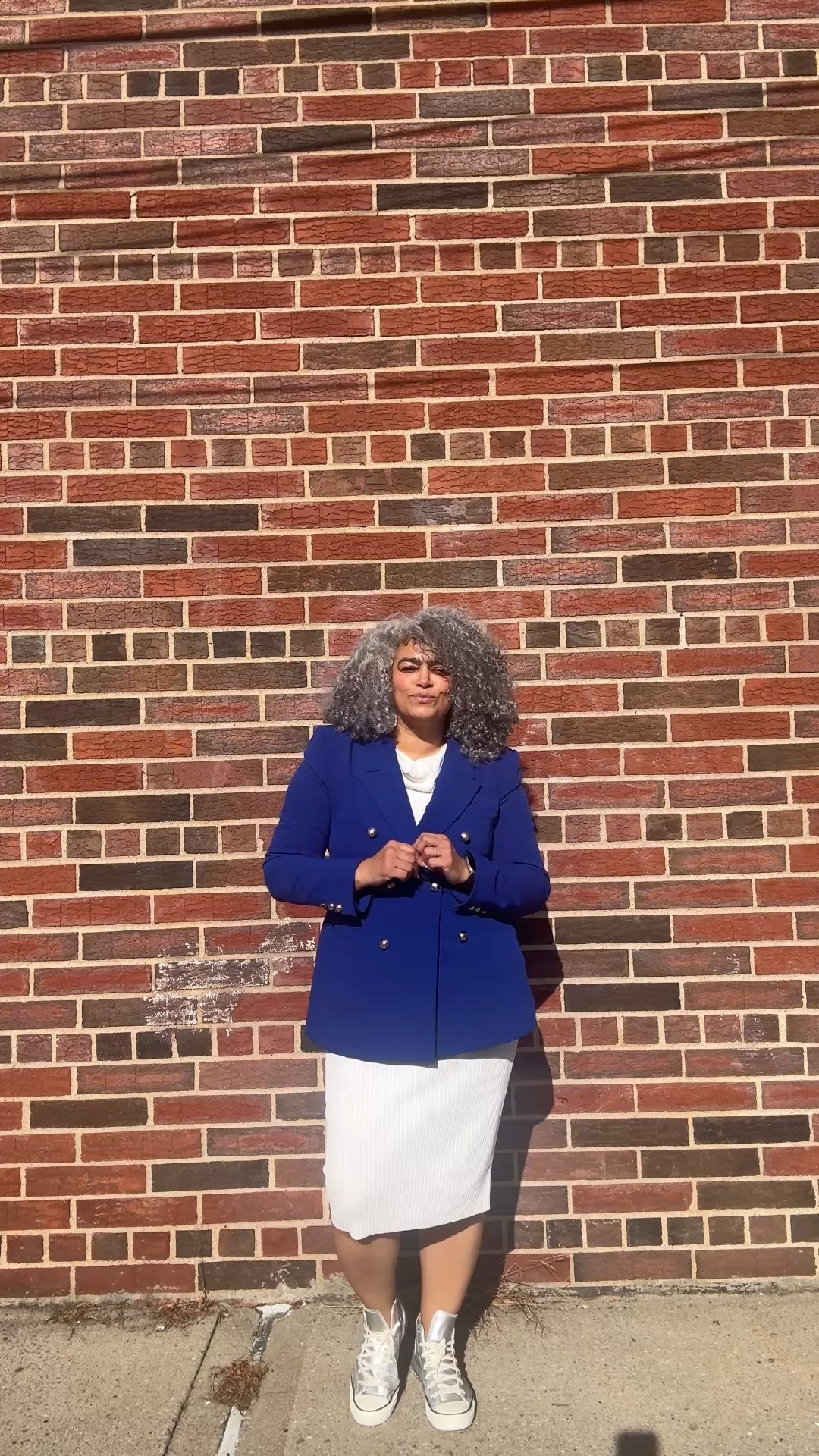Blue breasted blazer and white dress 🤍

#LTKTall #LTKPlusSize #LTKOver40