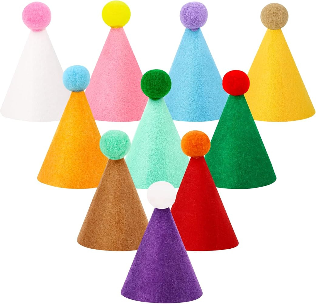 10 Pcs Mini Birthday Party Hats Multicolor Lovely Cone Hats for Animals Stuffed Pets Birthday Hol... | Amazon (US)