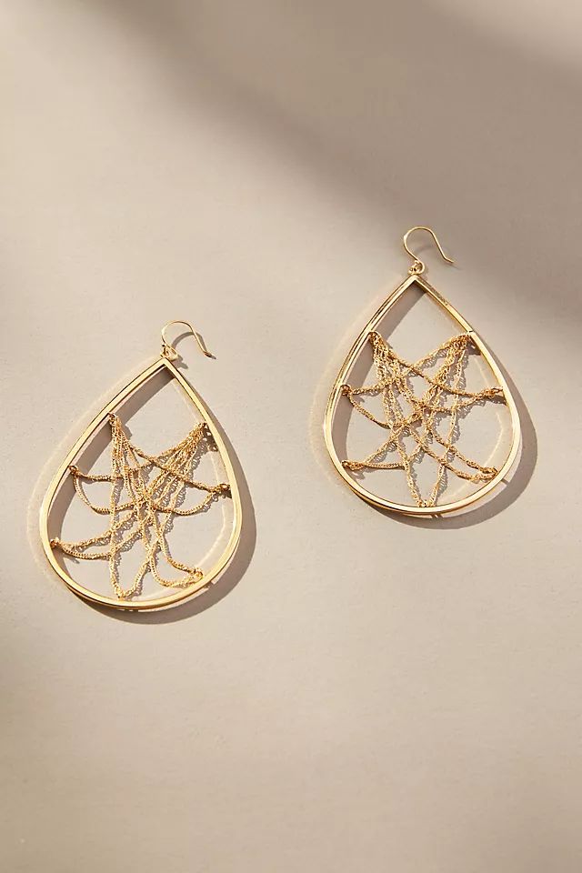 Gold Webbed Drop Earrings | Anthropologie (US)