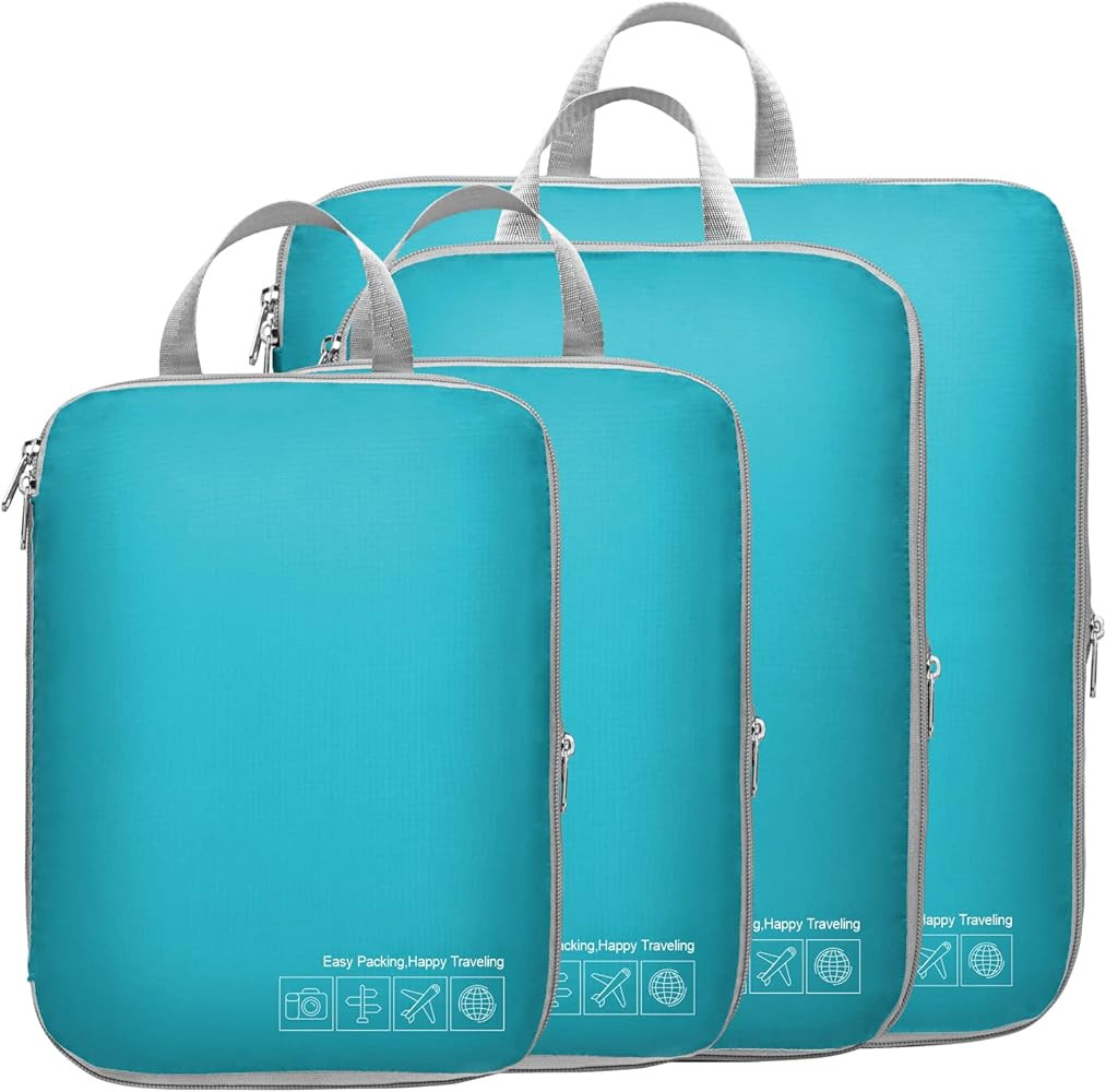 Compression Packing Cubes for Travel, Cambond Luggage Organizers Compression Cubes for Suitcases | Amazon (US)