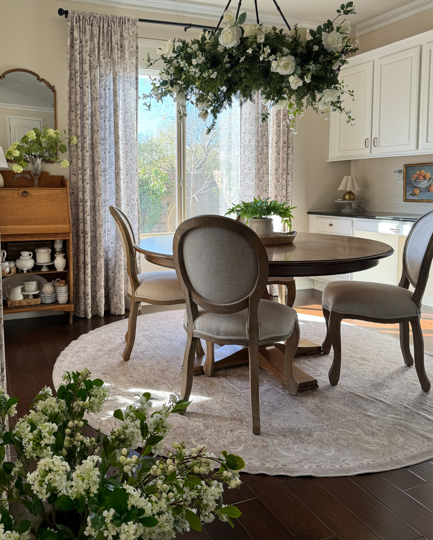 Items from my kitchen dinette area.

Table is from Ethan Allen (No link available). But see similar table links below. 

Chairs are the Margot from Arhaus several years ago. They no longer carry this particular version, but have a cane back version now. See that one and similar chairs below. 

Curtains are the Sara Le Two Pages Curtains Soft Top, Rod Pocket, Porcelain SL-J8 Use DISCOUNT CODE: JOYFUL 

#customcurtains #twopagescurtains #washablerug #ruggable #diningtable round dining table, French country table, French country chairs, Arhaus 


#LTKHome