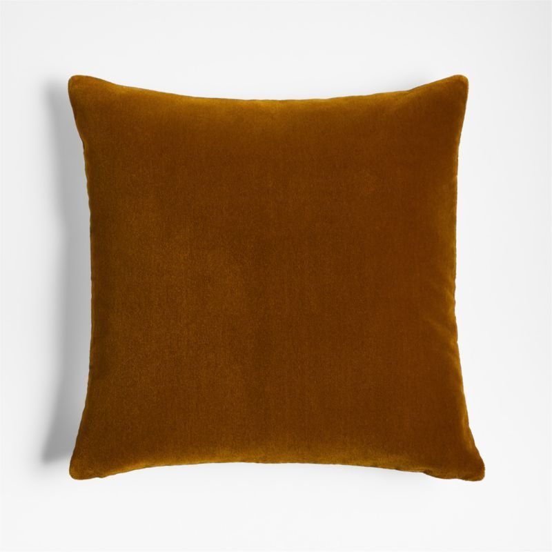 Faux Mohair Recycled 20"x20" Ocher Throw Pillow Cover + Reviews | Crate & Barrel | Crate & Barrel