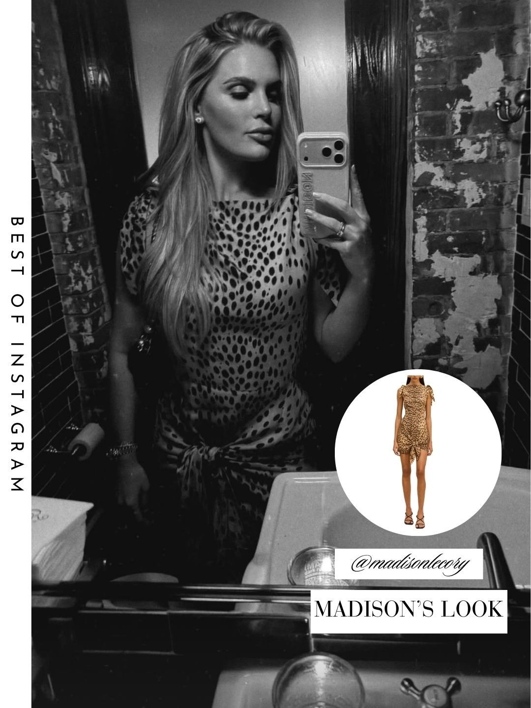 Madison LeCroy’s Animal Print Tie Front Mini Dress 📸 = @madisonlecroy