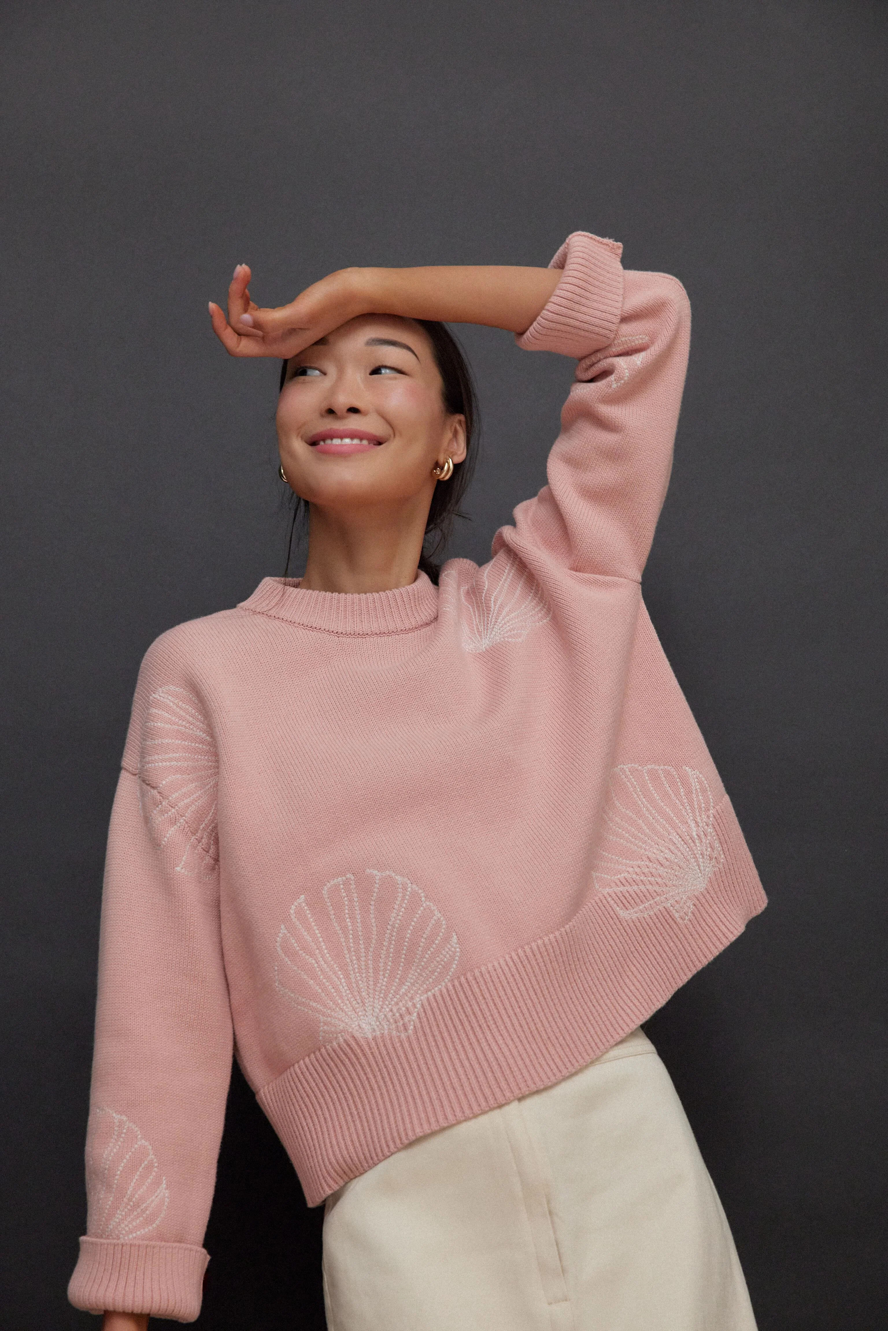 Pink Seashells Camille Sweater | Tuckernuck (US)