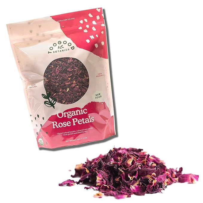 Certified USDA Organic Dried Rose Petals, Edible Premium Food-grade, non-GMO, Vegan, Herbal Teas,... | Amazon (US)