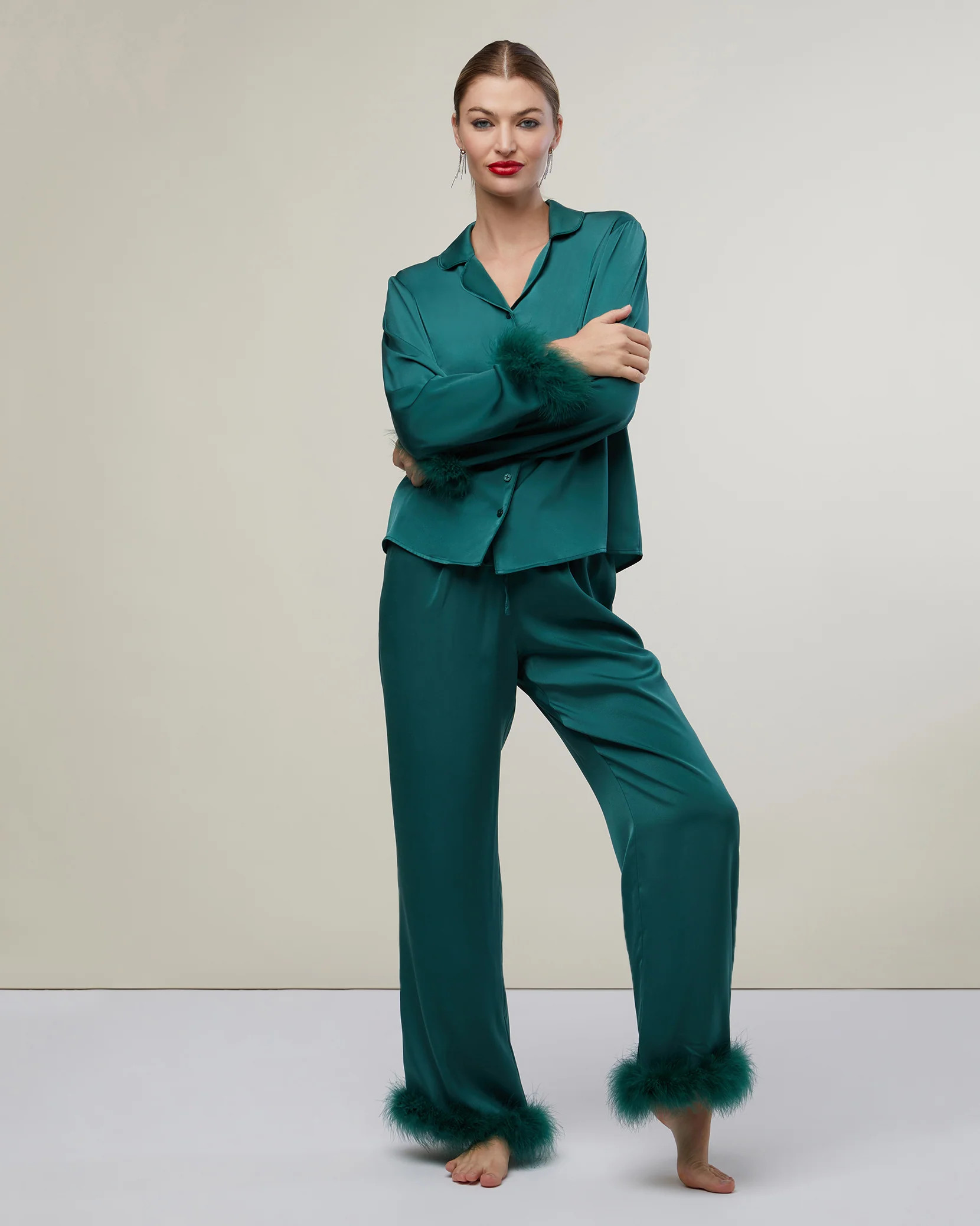 Feather Satin Pajamas | Rachel Parcell