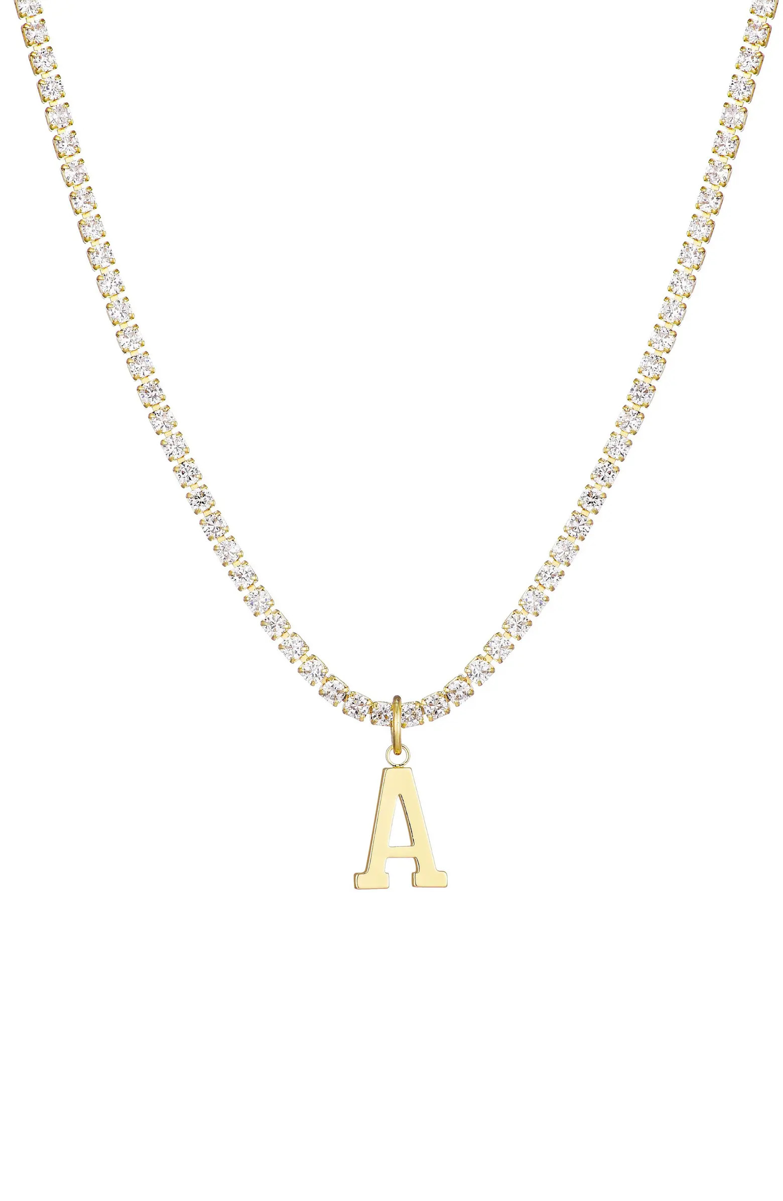 Adornia Initial Charm Tennis Necklace | Nordstromrack | Nordstrom Rack