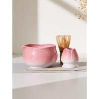 Handmade Pink Flower Matcha Tea Ceremony Set Bowl, Whisk, Stand | Etsy (US)