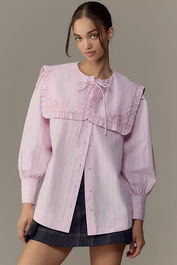 Damson Madder Nordine Bib Blouse | Anthropologie (US)