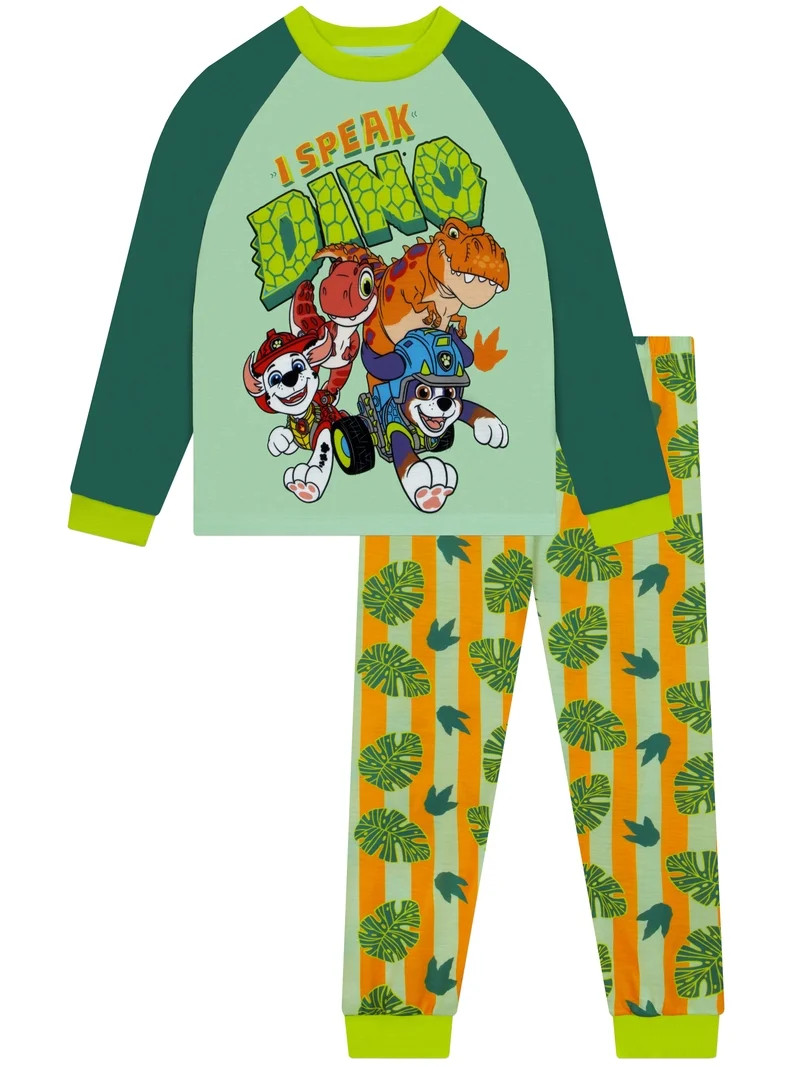 PAW Patrol: The Dino Movie Boys Long Pajamas Green Size 2T-8 | Walmart (US)