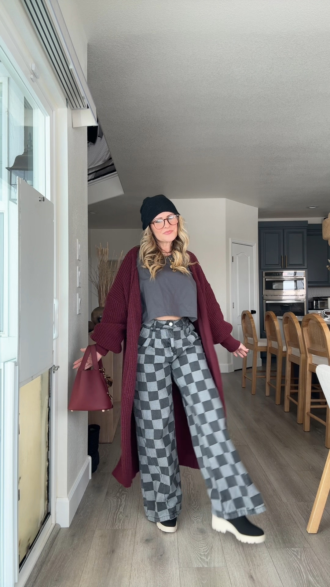  Checkerboard denim trouser pants for the statement piece win! 

#LTKFindsUnder50 #LTKPetite #LTKStyleTip