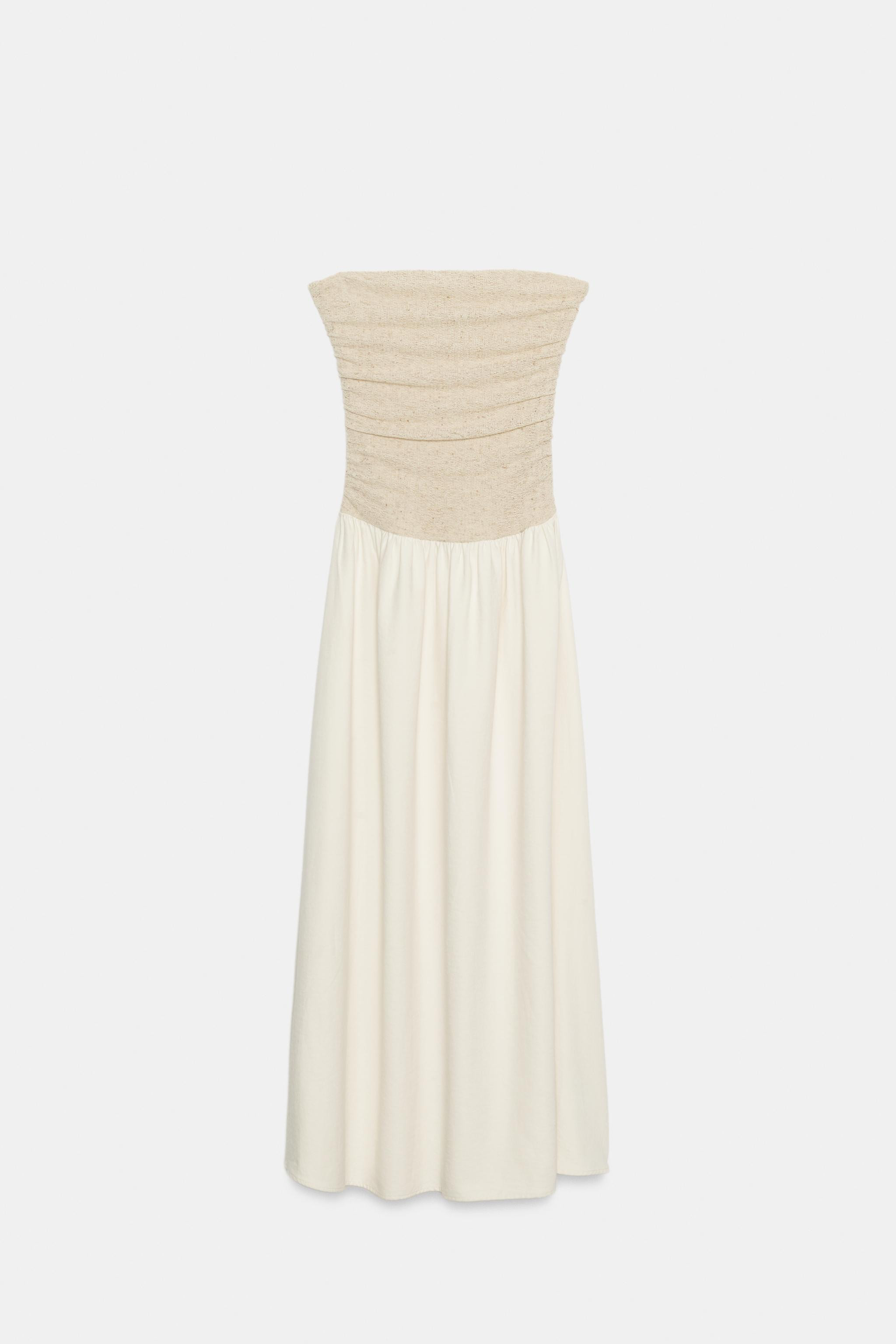 COMBINATION STRAIGHT NECK DRESS | Zara US