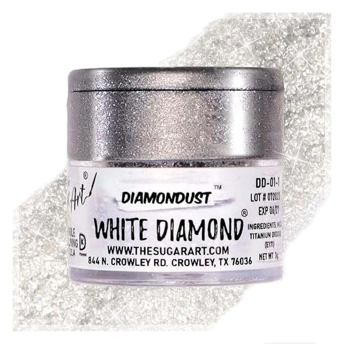 White Diamond Edible Glitter for Drinks, Cocktails, Cake Decorating, Strawberries, Chocolates & M... | Amazon (US)