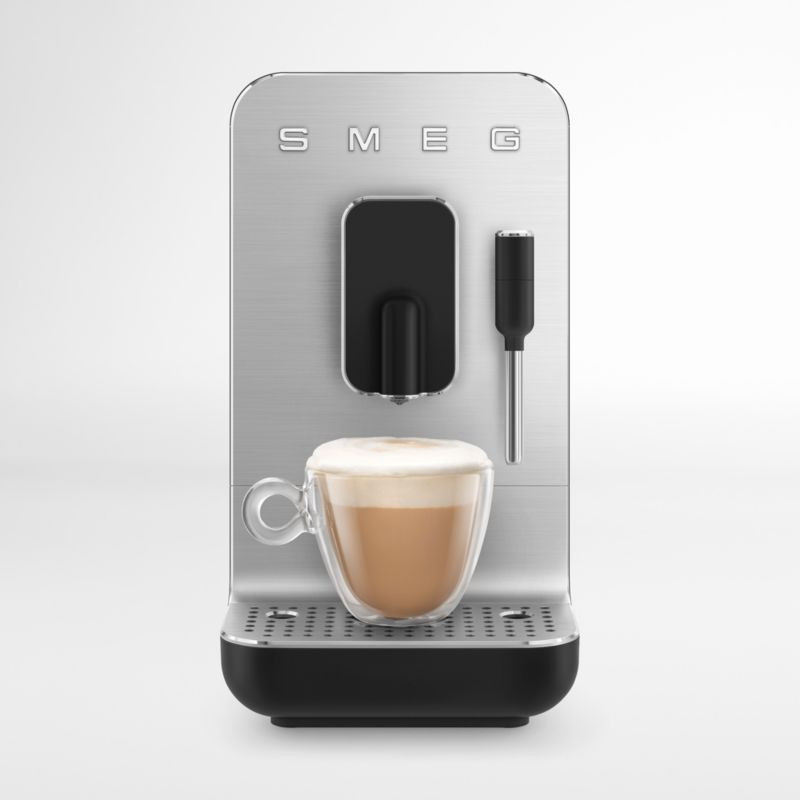 SMEG Black Automatic Coffee and Espresso Machine with Milk Frother + Reviews | Crate & Barrel | Crate & Barrel
