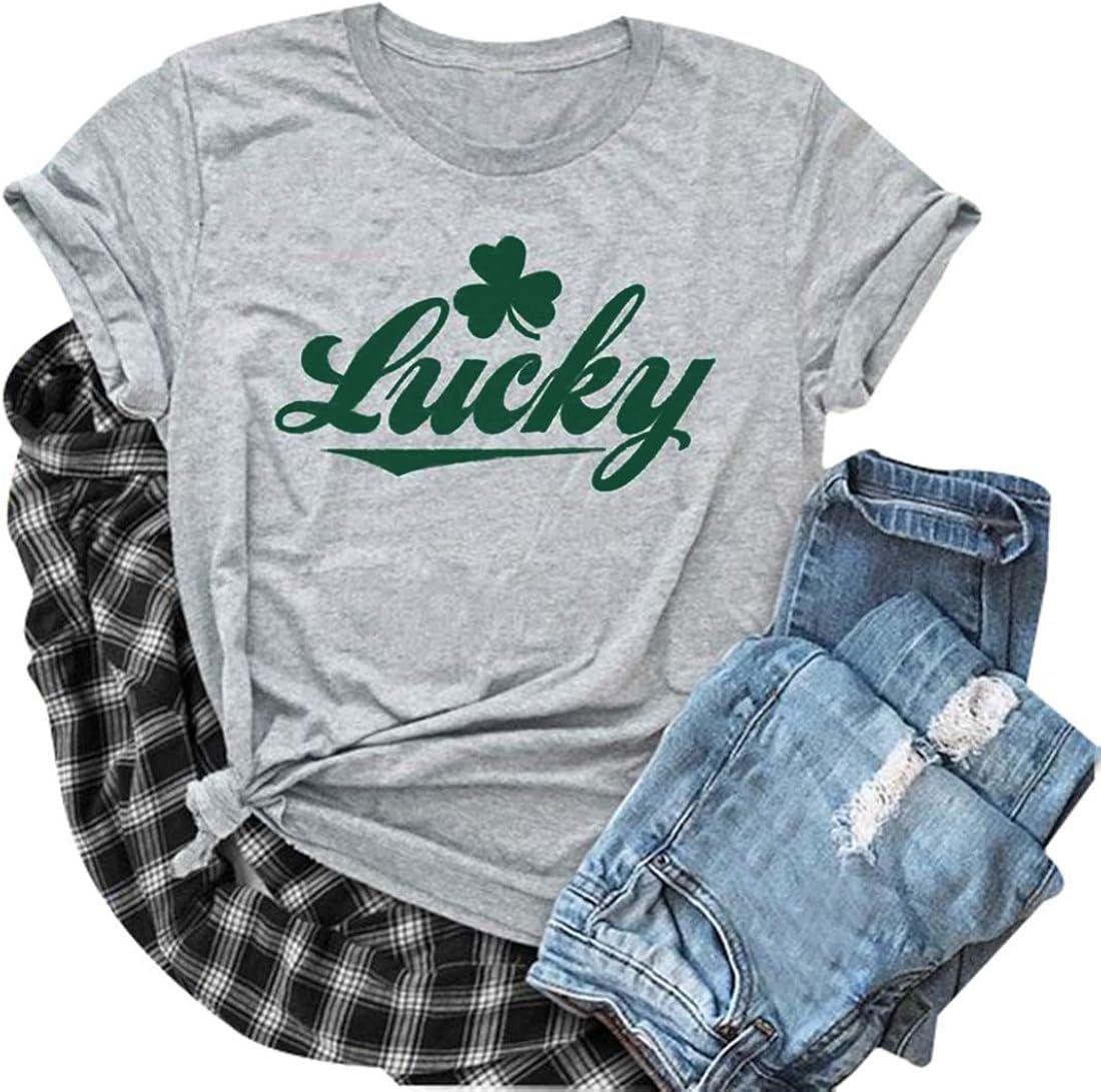 Umsuhu Lucky St. Patrick's Day Shirt Irish Green Lucky Clover Shamrock Shirts for Women St. Patri... | Amazon (US)
