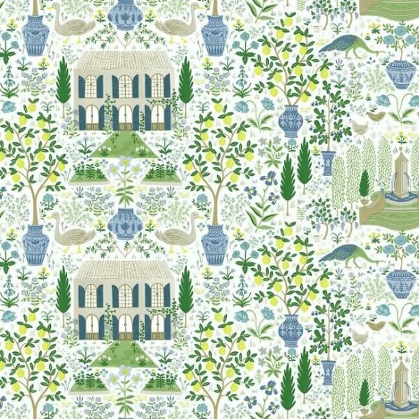 Camont Wallpaper- Blue & Green | York Wallcoverings