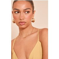 Gold Smooth Spherical Detail Collar Necklace | PrettyLittleThing US